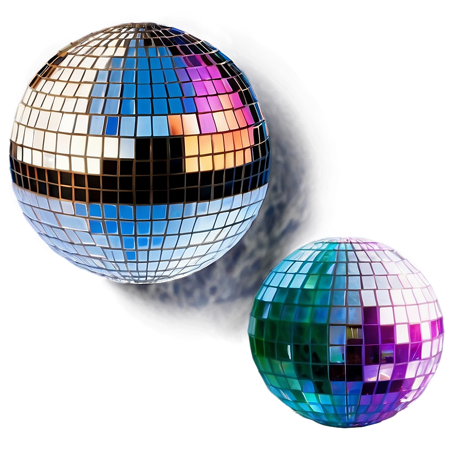 Reflective Disco Balls Party Decor PNG with transparent background