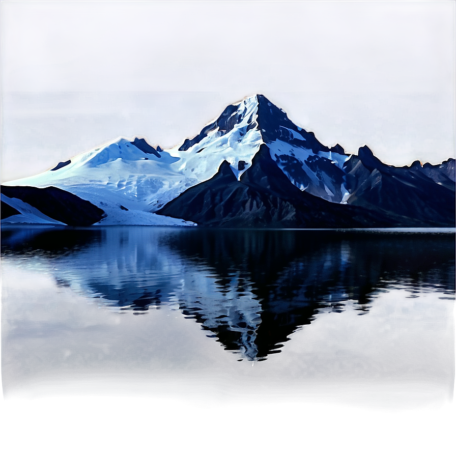 Reflective Glacier Lake Landscape Png Byl