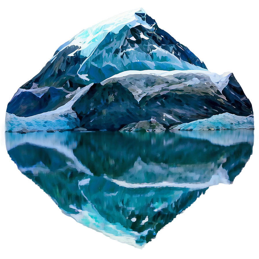 Reflective Glacier Lake Landscape Png Hgw