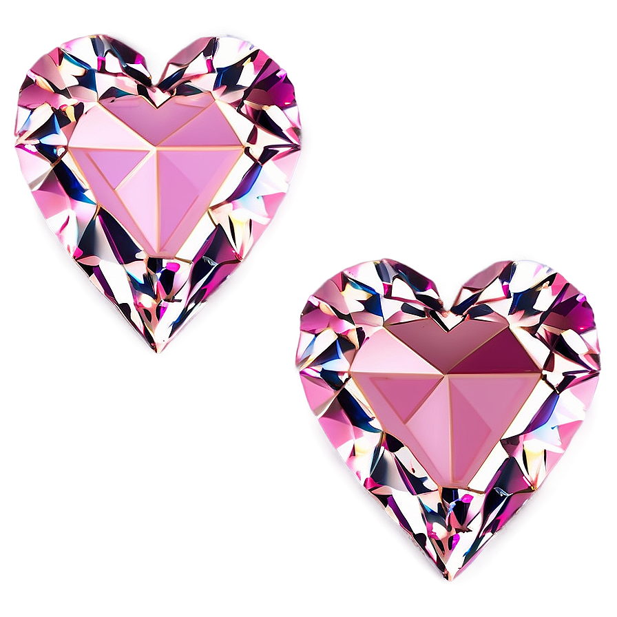 Reflective Pink Heart Diamond Image Png 06282024