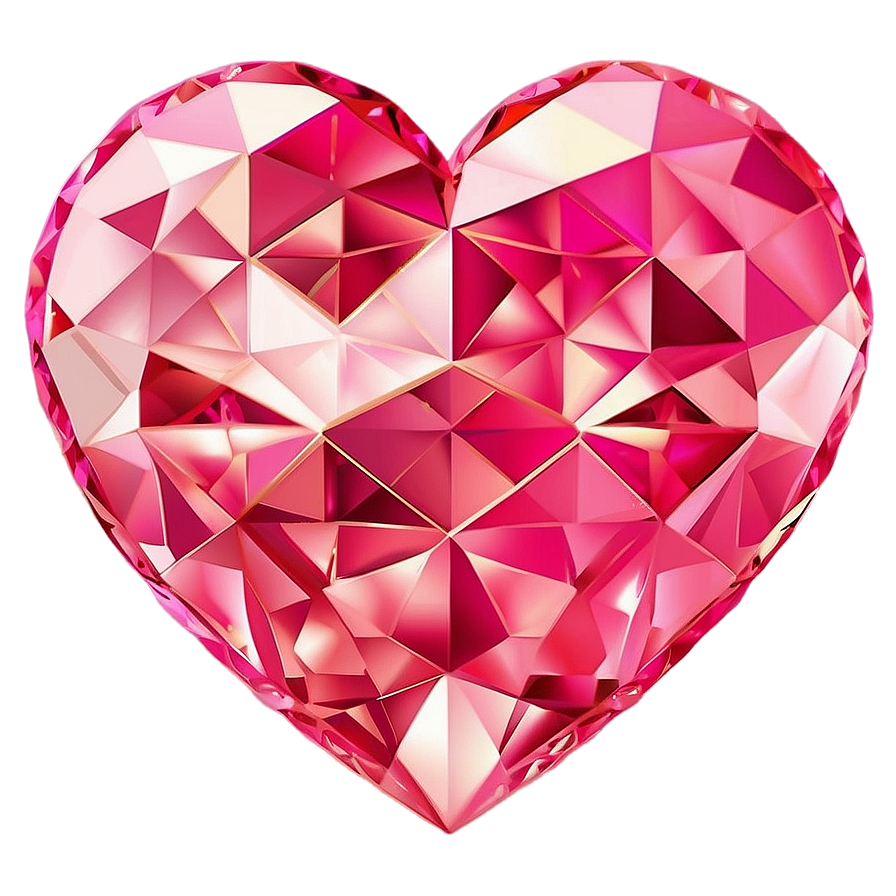 Reflective Pink Heart Diamond Image Png 72