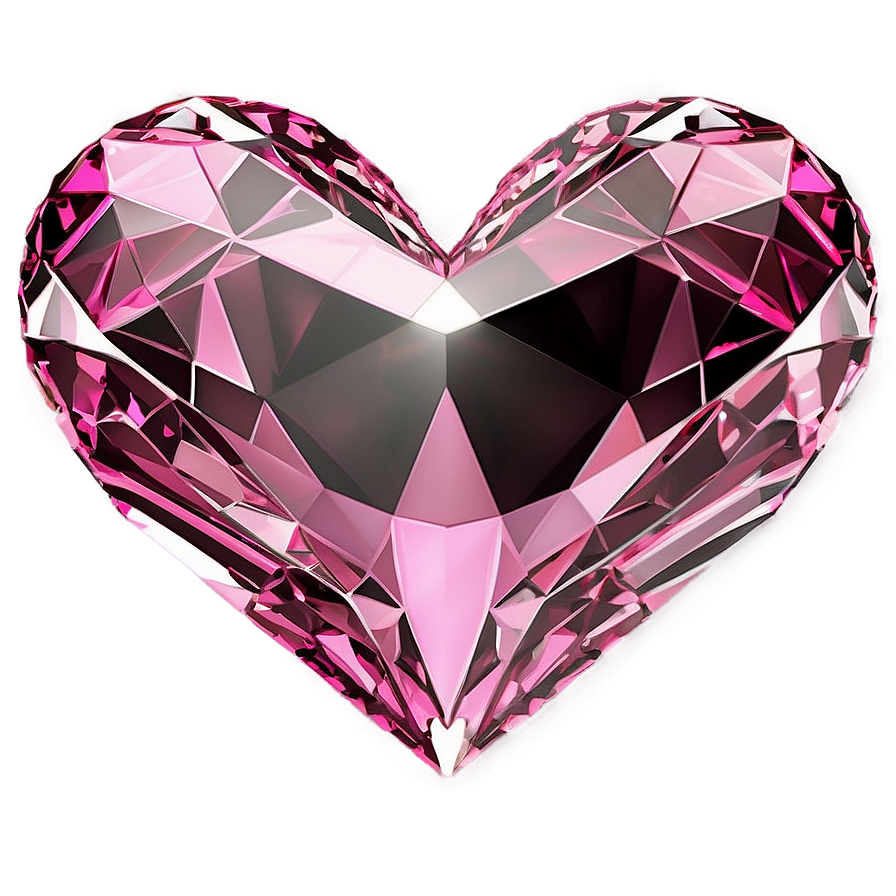 Reflective Pink Heart Diamond Image Png Pmv