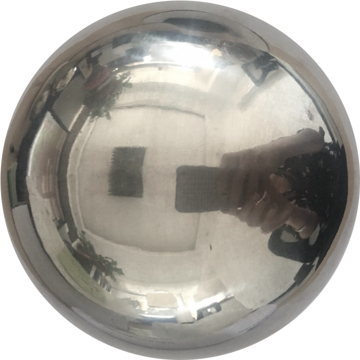 Reflective Sphere Self Portrait PNG with transparent background