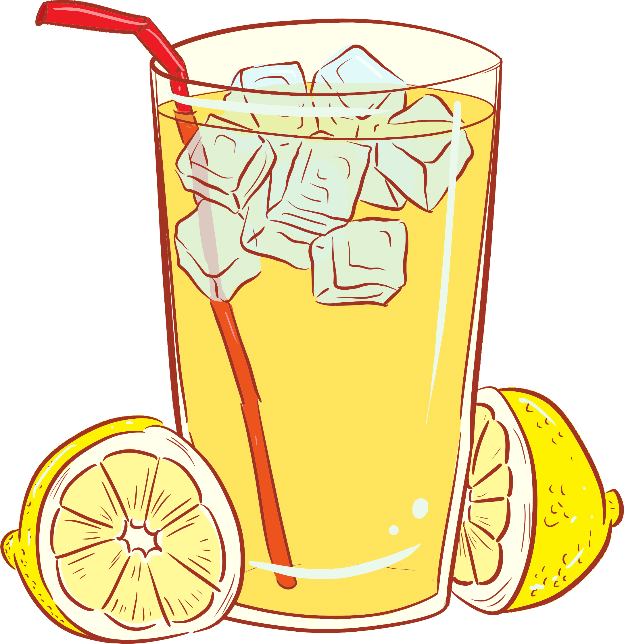 Refreshing Lemonade Glass Illustration