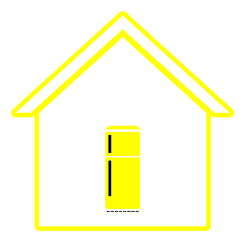 Refrigerator Under House Outline Icon