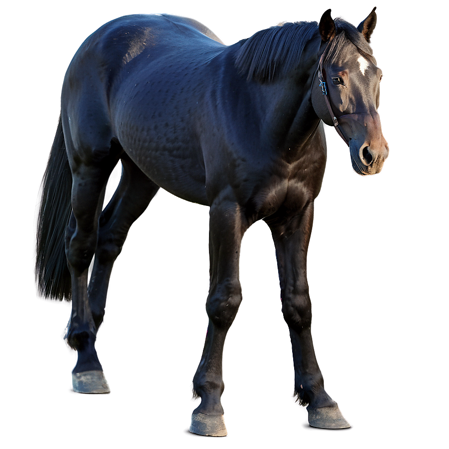 Regal Black Horse Standing Png 06262024