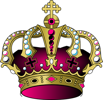Regal Golden Crown Graphic PNG with transparent background