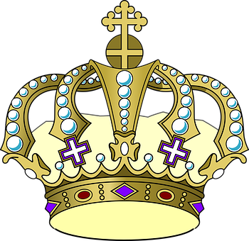 Regal Golden Crown Graphic PNG with transparent background