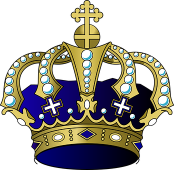 Regal Golden Crown Vector PNG with transparent background
