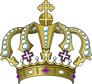 Regal Golden Crown Vector PNG with transparent background