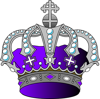 Regal Purple Crown Illustration PNG with transparent background
