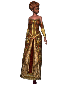 Regal3 D Princess Rendering PNG with transparent background
