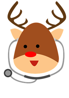 Reindeer Doctor Cartoon Illustration PNG with transparent background