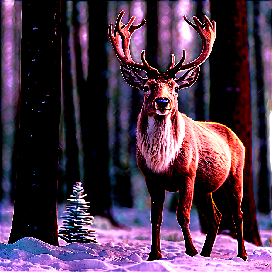 Reindeer In Forest Png Ubp