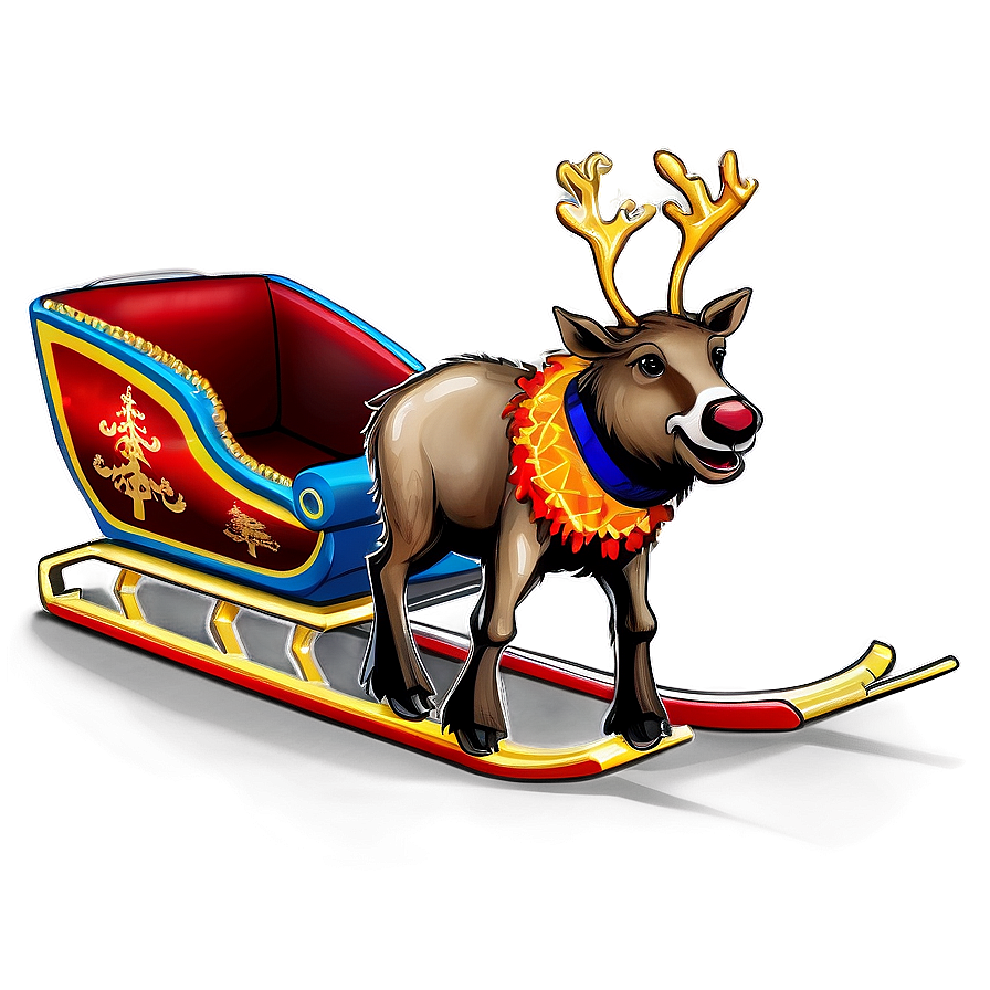 Reindeer Sleigh Png 05212024