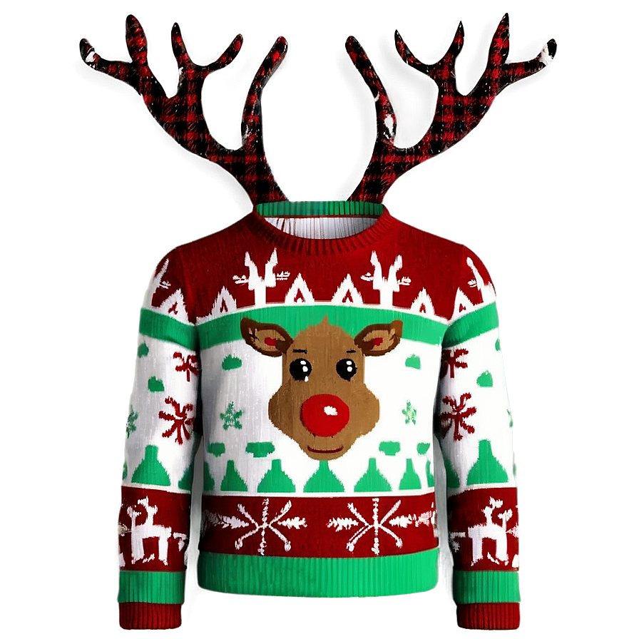 Reindeer Ugly Christmas Sweater Png 06122024