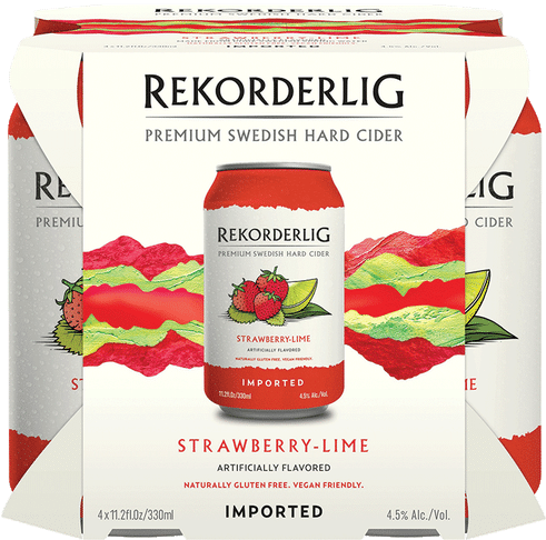 Rekorderlig Strawberry Lime Cider Pack PNG with transparent background