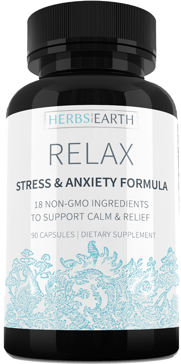 Relax Stressand Anxiety Supplement Bottle PNG image with a transparent background, free high-resolution download