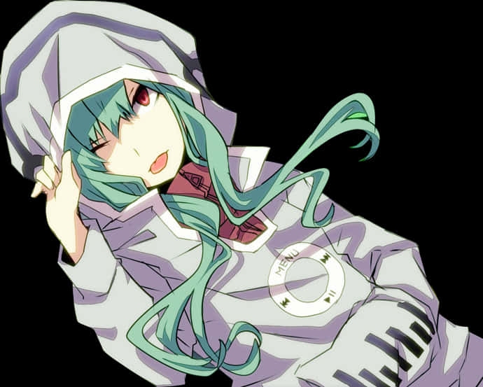 Relaxed Anime Girl Hoodie Render