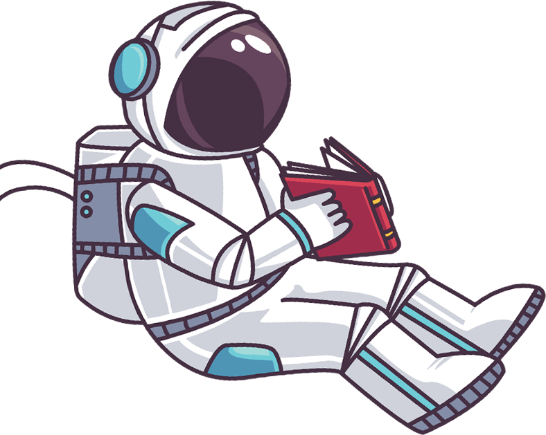 Relaxed_ Astronaut_ Reading_ Book