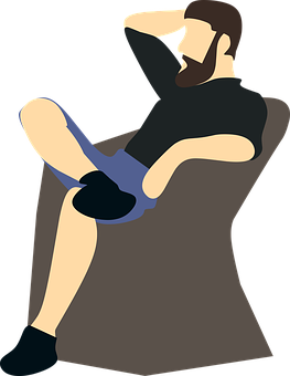 Relaxed Man Sitting Vector