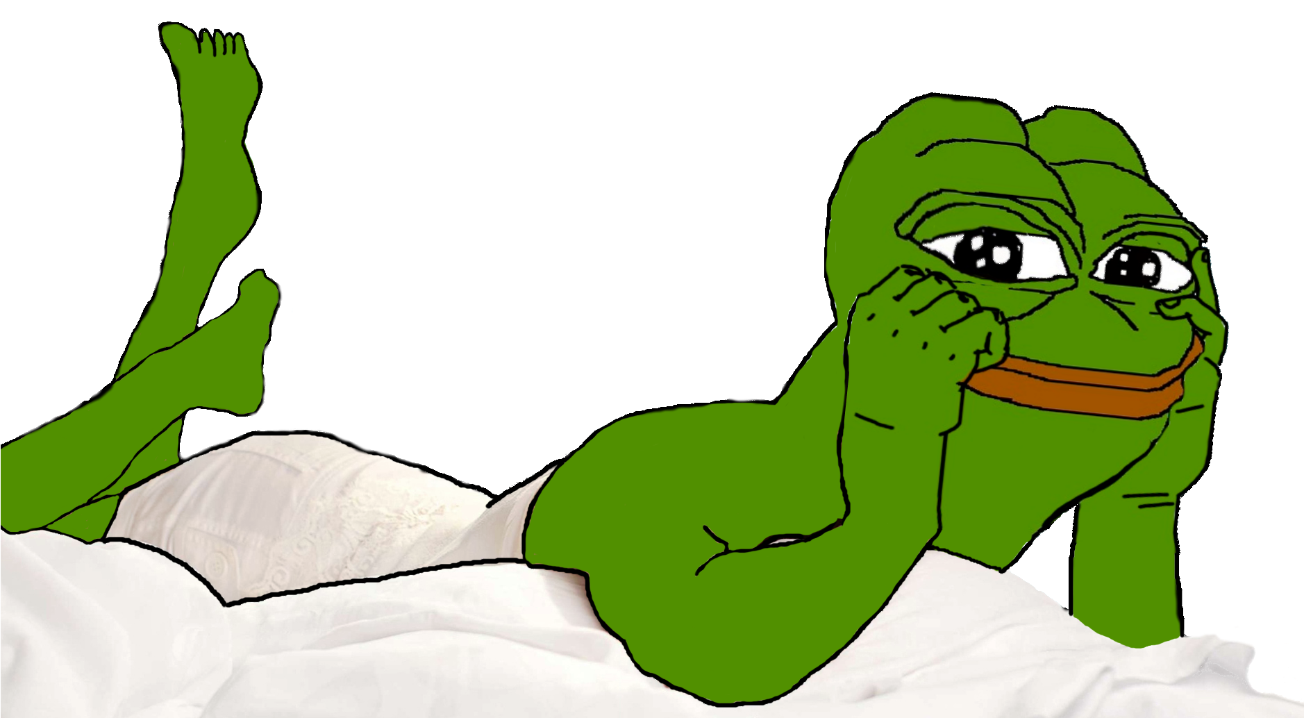 Relaxed Pepe The Frog Reclining