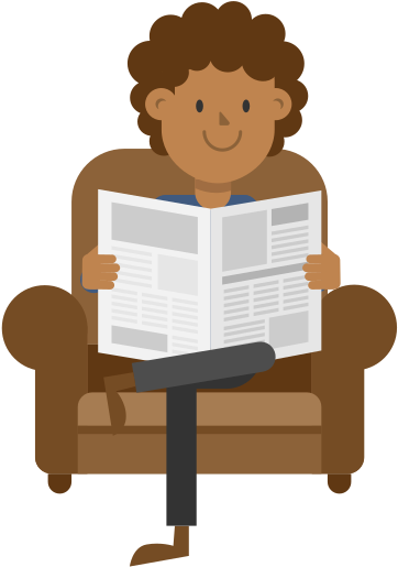 Relaxed Reading Man Illustration