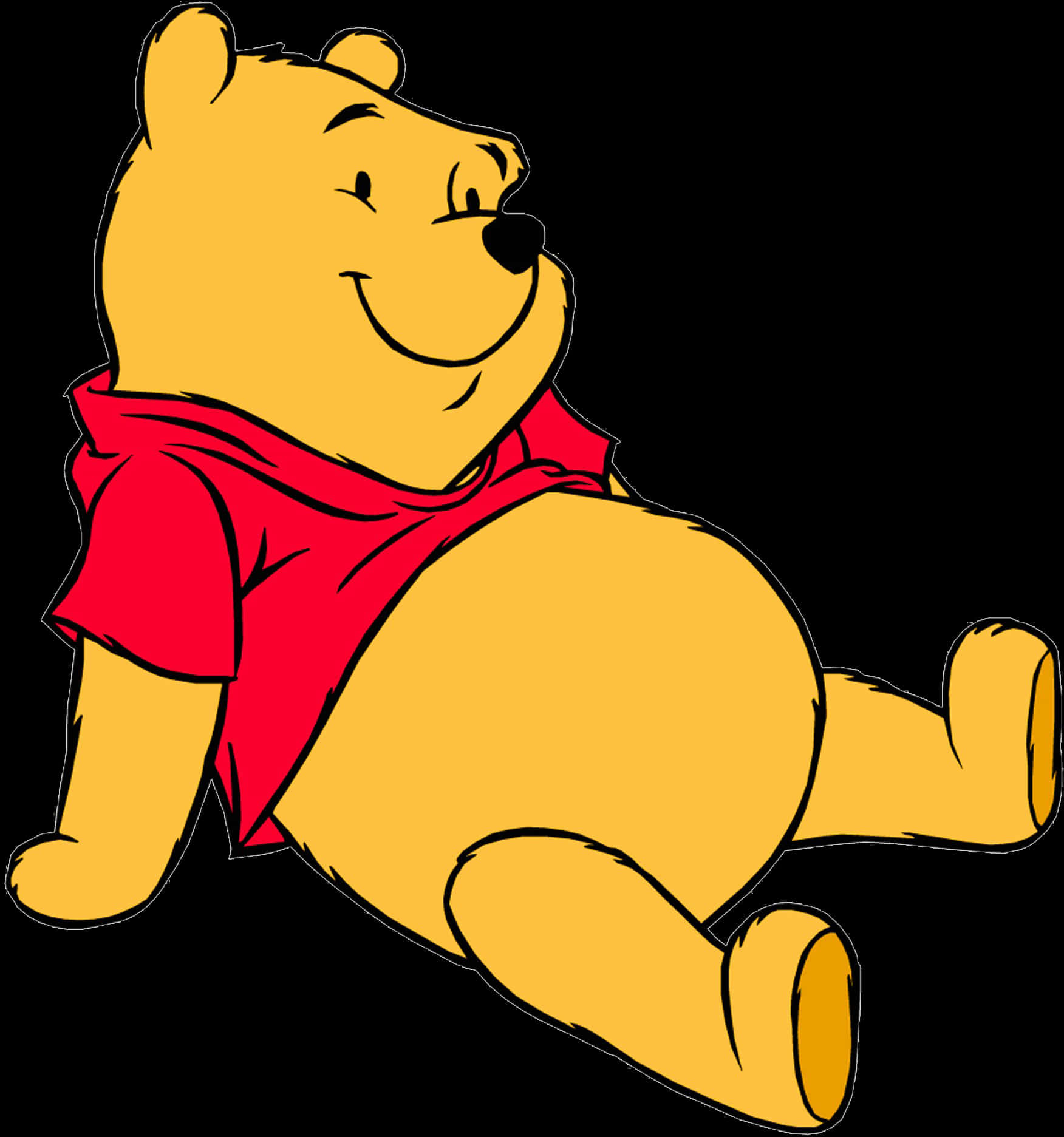 Relaxed Winnie The Pooh PNG with transparent background