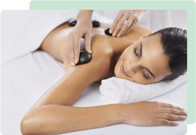 Relaxing Hot Stone Massage Spa Treatment PNG with transparent background