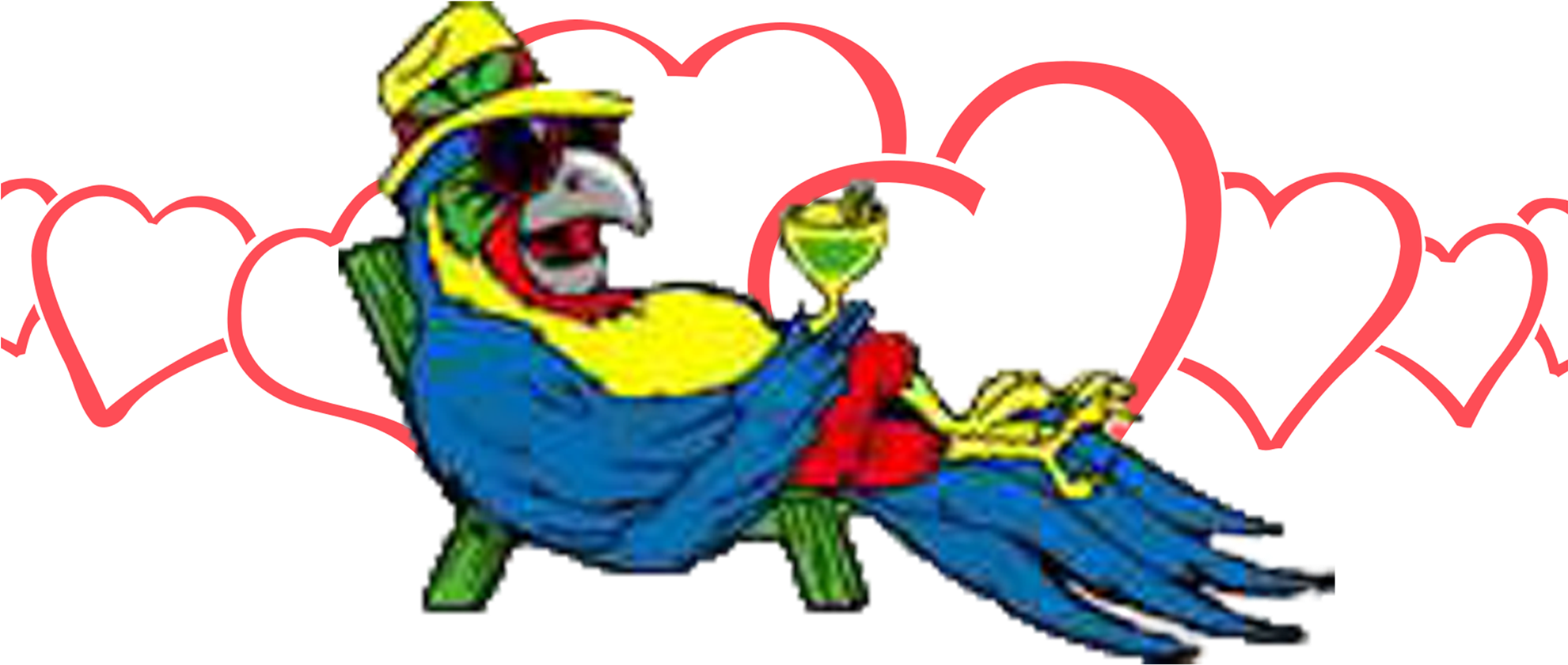Lhc Parrot Head With Hearts - Parrot Head Jimmy Buffett PNG with transparent background