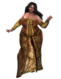 Renaissance Inspired3 D Character PNG with transparent background
