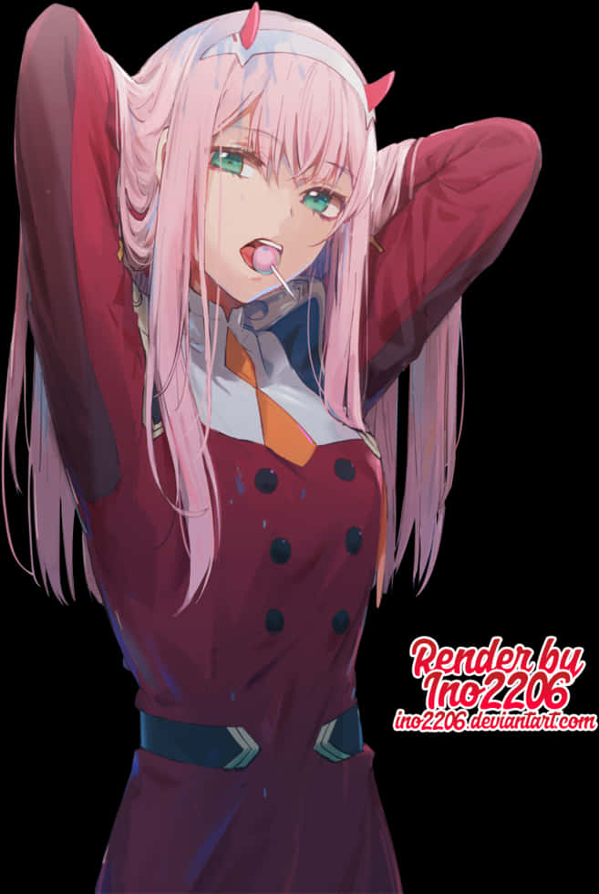 Render - Zero Two Render PNG with transparent background