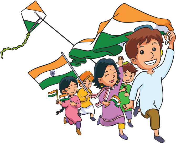 Republic Day Celebration Children Cartoon