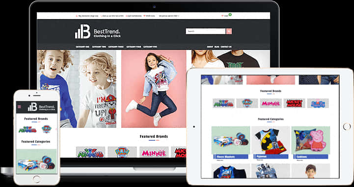 Responsive Design Best Trend Clothing Website PNG with transparent background