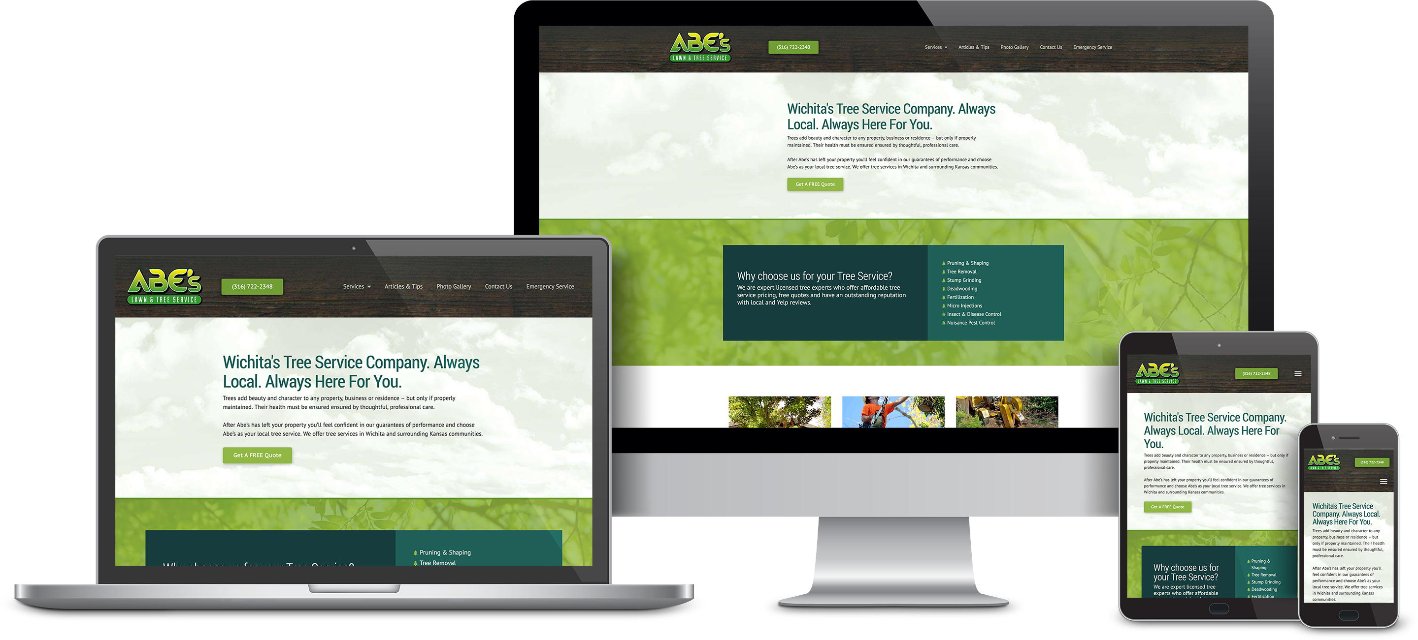 Responsive Web Design Mockup Tree Service Company