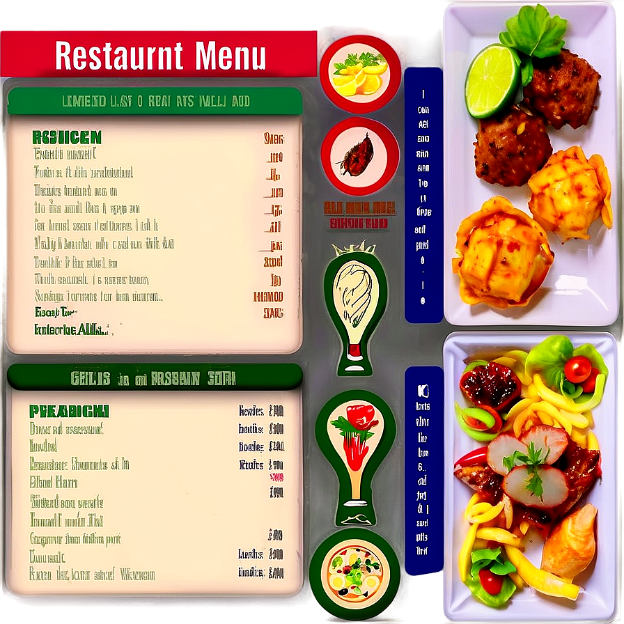 Restaurant Menu PNG 24 PNG with transparent background