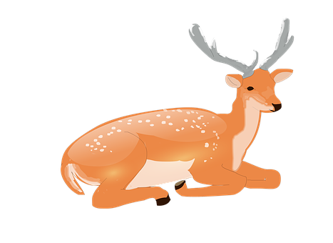 Resting Animated Deer PNG with transparent background