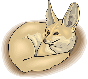 Resting Fennec Fox Illustration