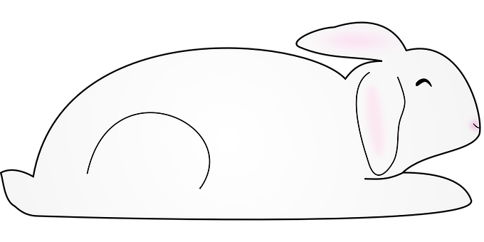 Resting Rabbit Silhouette PNG with transparent background