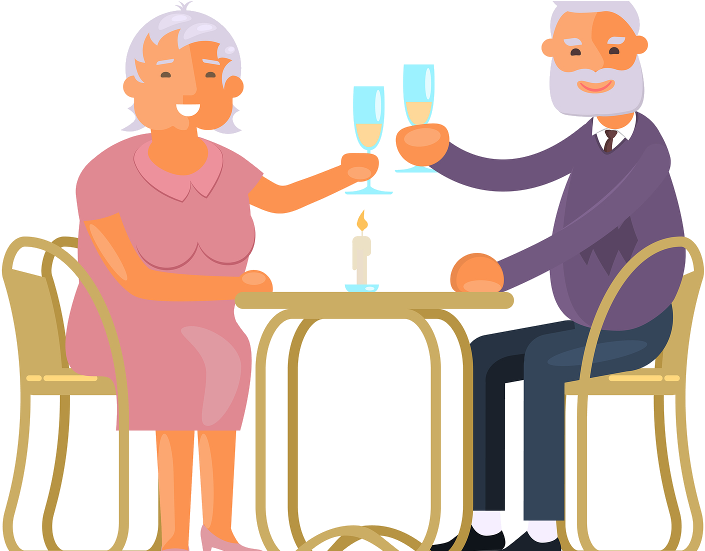Older Happy Couple Illustration - Illustration Of A Happy Retired Couple, HD Png Download PNG with transparent background