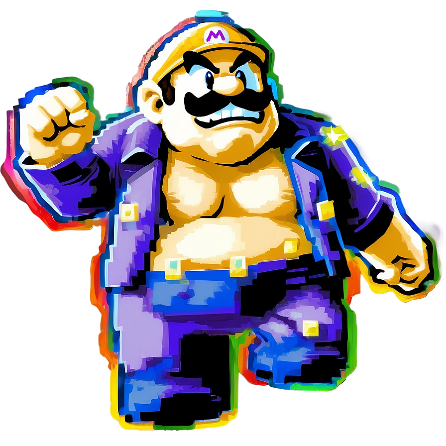 Retro 8-bit Wario Png 05242024