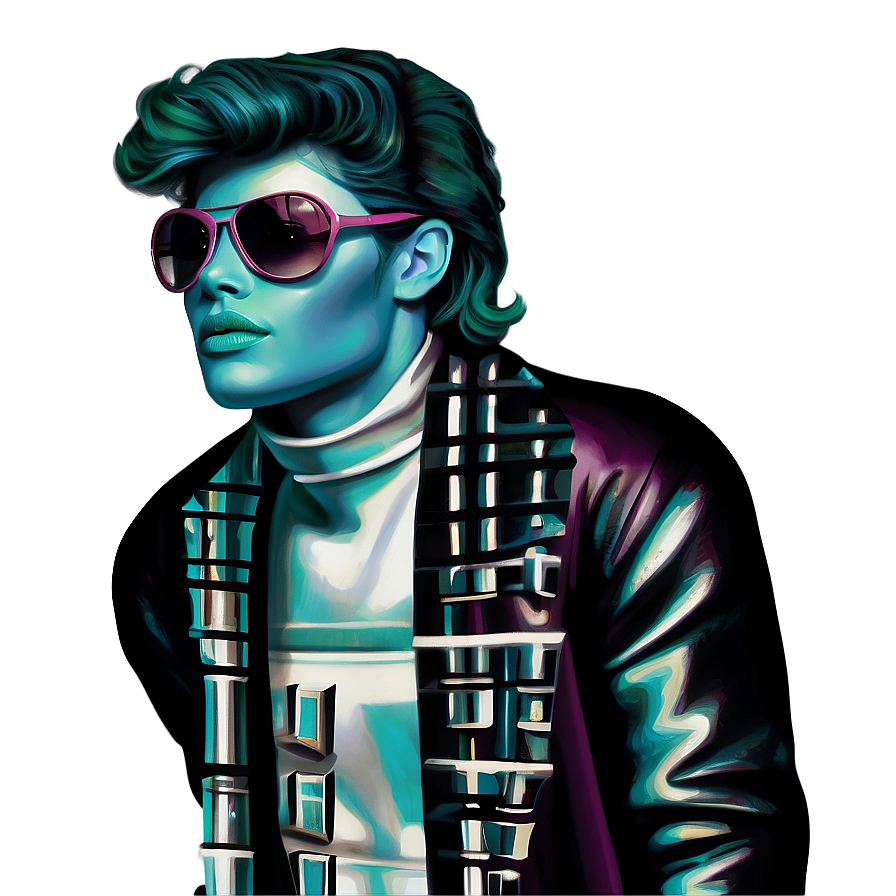 Retro 80s Fashion Portrait Png Mnx54