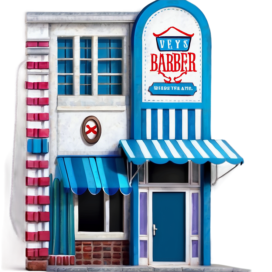 Retro Barber Shop Facade Png 06122024