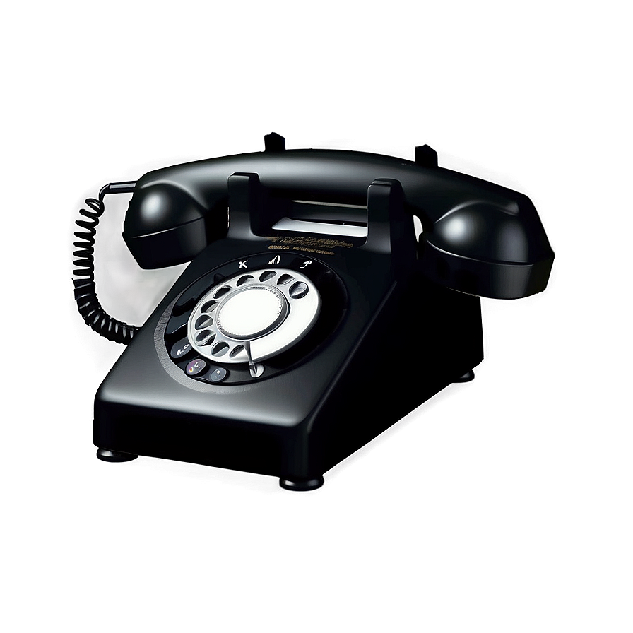 Retro Black Phone Png 20