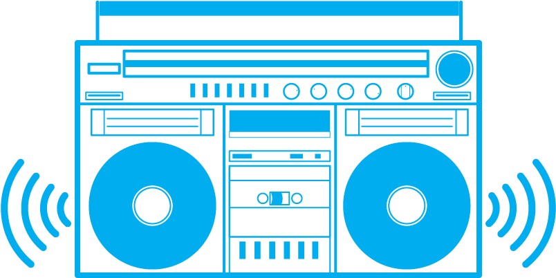 Retro Boombox Vector Illustration