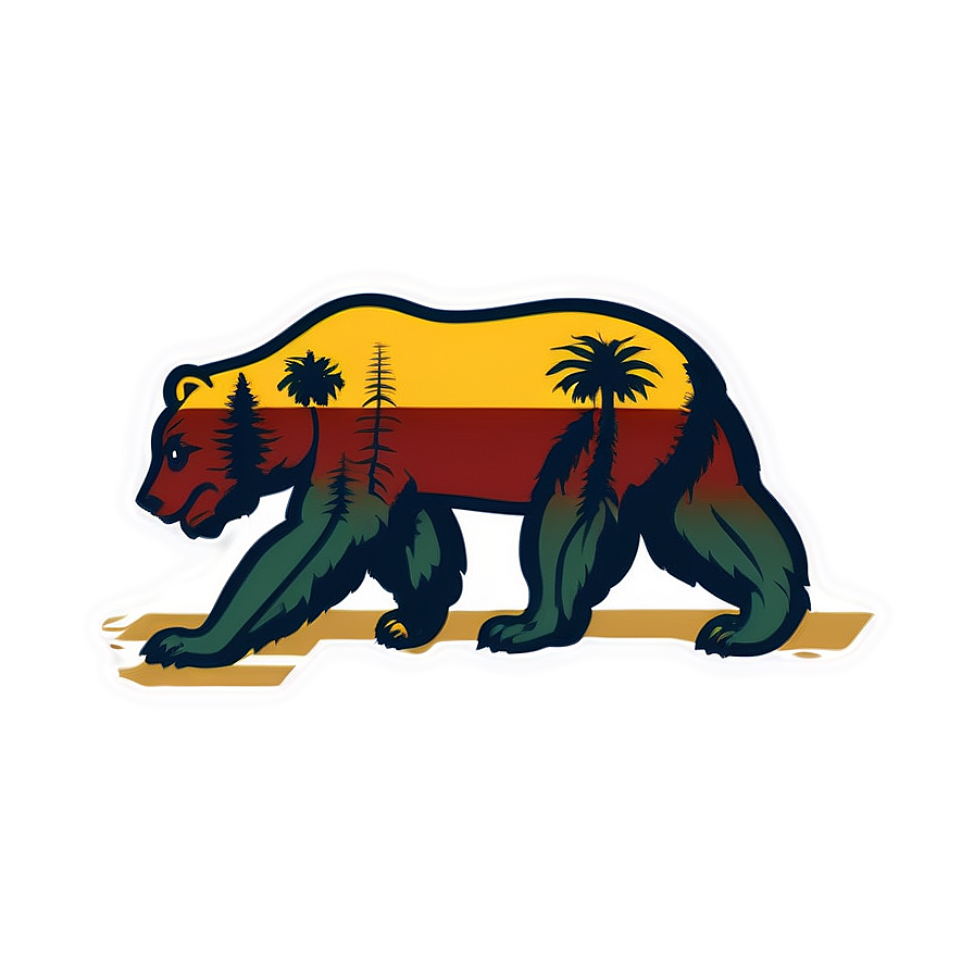 Retro California Bear Emblem Png 97