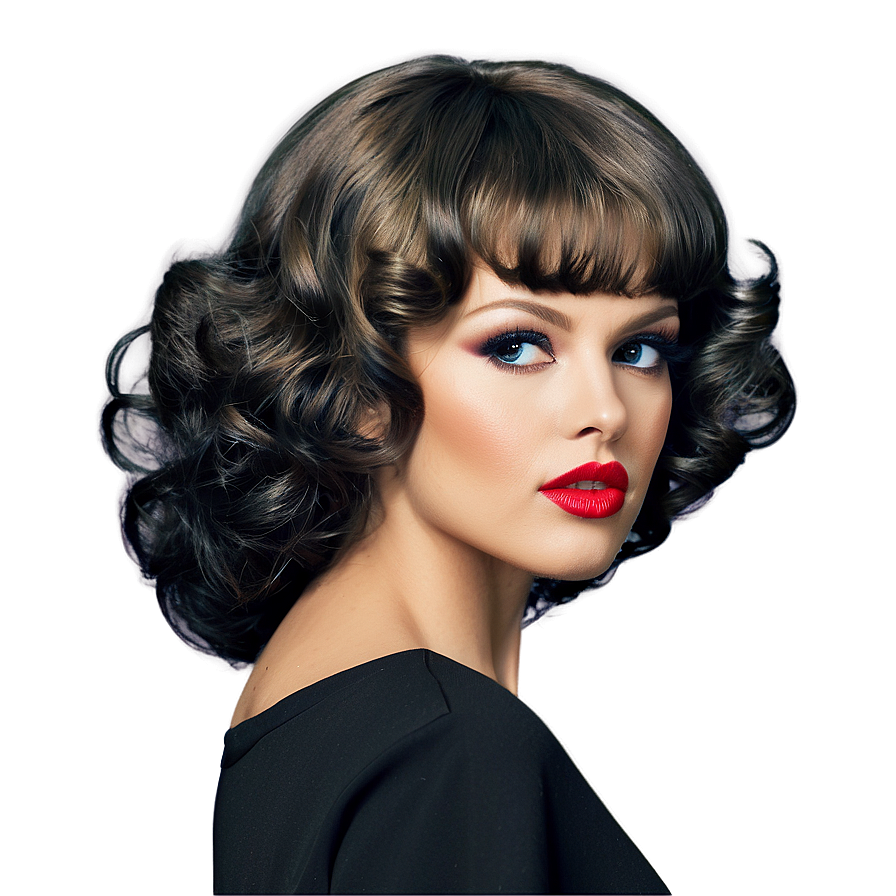 Retro Chic Perm Hair Png 06282024