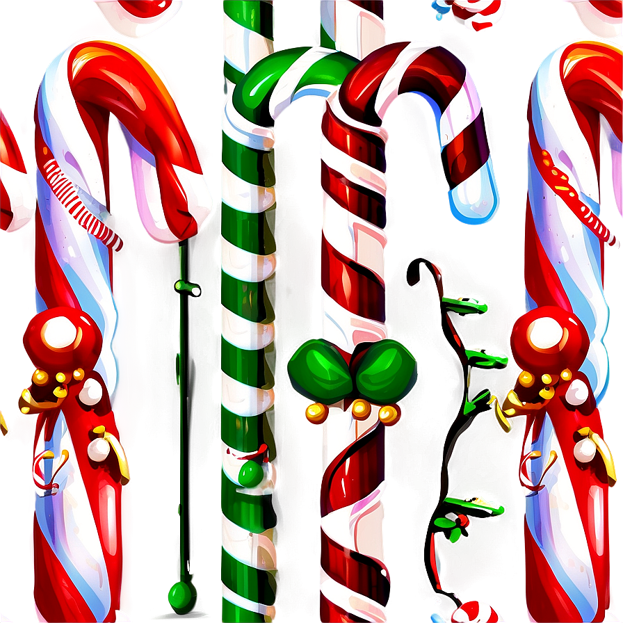 Retro Christmas Candy Cane Png 6