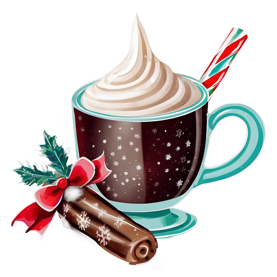 Retro Christmas Hot Chocolate Png 06252024