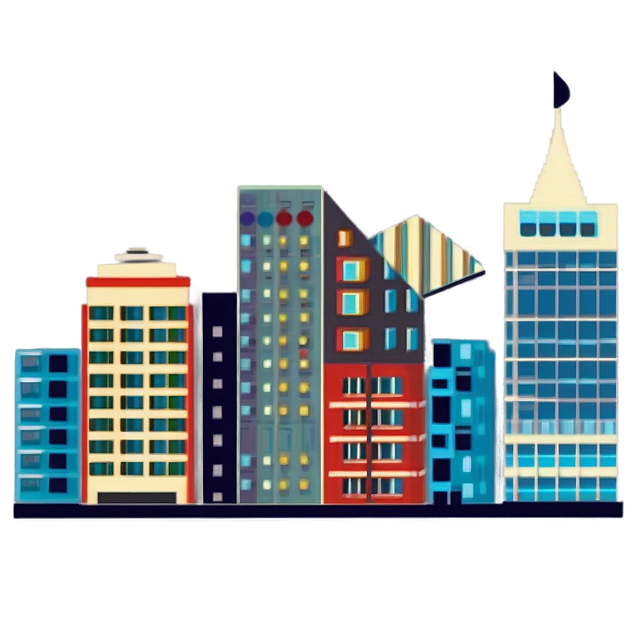 Retro City Skyline Png Ajc